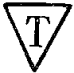 Lettre T dans un triangle /