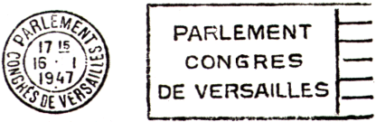 Marques postales des Congrès de Versailles /