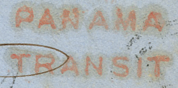 Marque linéaire avec mention : TRANSIT PANAMA /