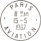Timbre à date au type A8 avec mention : PARIS / - AVIATION /