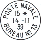 Timbre à date de la poste navale au type 04