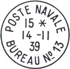 Timbre  date de la poste navale au type 04 / 