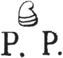 Marque avec mention P.P. surmonté d'un bonnet Phrygien /