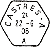 Timbre à date des recettes auxiliaires urbaines au type D4e /