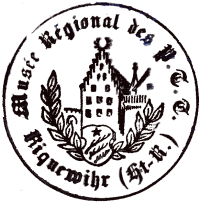 Timbre à date de 1974 du musée postal de Riquewihr /