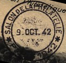 Timbre à date avec mention : SALON DE LA PHILATELIE * PARIS 1942 * /
