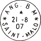 Timbre à date des entrées par voie de terre au type 04 /