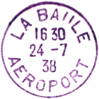Timbre à date au type 04 avec nom de Ville et mention : AEROPORT /