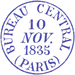 Timbre  date de 1829 du bureau central / 