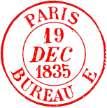 Timbre à date au type 13 des bureaux de quartier de Paris /
