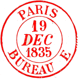 Timbre  date au type 13 des bureaux de quartier de Paris / 