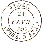 Timbre  date 14 avec mention : ALGER POSS D AFR / 