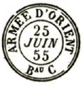 Timbre  date au type 15 avec mention : ARMEE D ORIENT BAU C / 