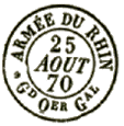 Timbre à date au type 15 avec mention : ARMEE DU RHIN Gd Qer Gal /