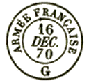 Timbre à date au type 15 avec mention ARMEE FRANCAISE et lettre