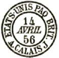 Timbre à date au type 15 avec nom de ville hors de l'Europe, paquebot et nom de ville française /