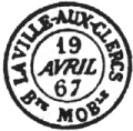 Timbre à date au type 22 avec ville et mention : Bte Mle