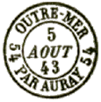 Timbre  date au type 15 avec mention OUTRE-MER et numro de dpartement / 