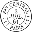 Timbre à date du bureau central /