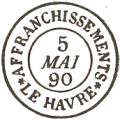 Timbre à date au type 15 avec mention : AFFRANCHISSEMENTS /