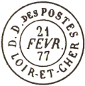 Timbre  date au type 15 avec mention : D.D. Des Postes / 