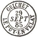 Timbre à date au type 15 avec mention : GUICHET /