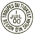 Timbre  date au type 15 avec mention : TROUPES DU TIDIKELT