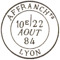 Timbre à date au type 17 avec mention : AFFRANCHts /