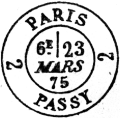 Timbres à date au type 17 de Paris suburbaines /
