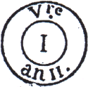 Timbre à date type II de 1802 /