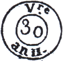 Timbre à date type II de 1802