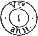 Timbre à date type III de 1802 / 