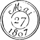 Timbre à date à 3 cercles /