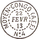 Timbre à date au type 84 avec mention : AEF /