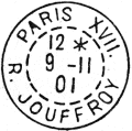 Timbre à date au type 84.01 ou A3 /