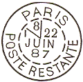 Timbre  date au type 84 avec mention : POSTE RESTANTE / 