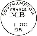 Lettres remises aux navires - Timbre à date anglais de 1856
