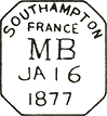 Lettres remises aux navires - Timbre à date anglais de 1856