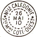 Timbre à date avec mention : Nlle CALEDONIE Sce Mme COTE OUEST /