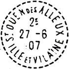 Timbre à date des bureaux de distribution au type B4e /