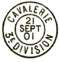 Timbre à date avec mention : CAVALERIE 3e DIVISION /