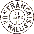 Timbre à date circulaire avec mention PRat FRANCAIS WALLIS (Protectorat Français Wallis) /