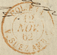 Timbre à date au type 15M avec mention : COL FRA /