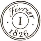 Timbre à date à 3 cercles avec points /