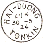 Timbre à date de 26 mm des colonies avec levée /