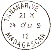 Timbre à date de 30 mm des colonies avec levée /