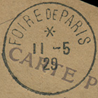 Timbre à date avec mention : FOIRE DE PARIS /