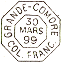 Timbre à date hexagonal mention : GRANDE COMORE /