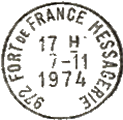 Timbre à date des oblitération mécaniques - Timbre à date avec mention "MESSAGERIE" /