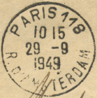 Timbre à date au type A6, année sur quatre chiffres, avec mention : PARIS + numéro du bureau / Nom de rue /